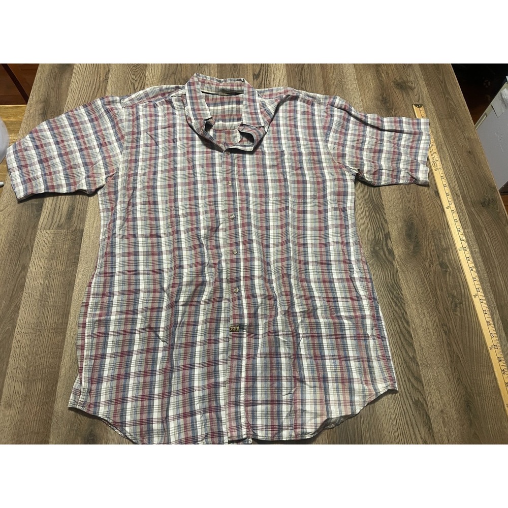 Clubfellow Shirt, Men's Size XL Tall Red Green Blue White Short Sleeve Button Up